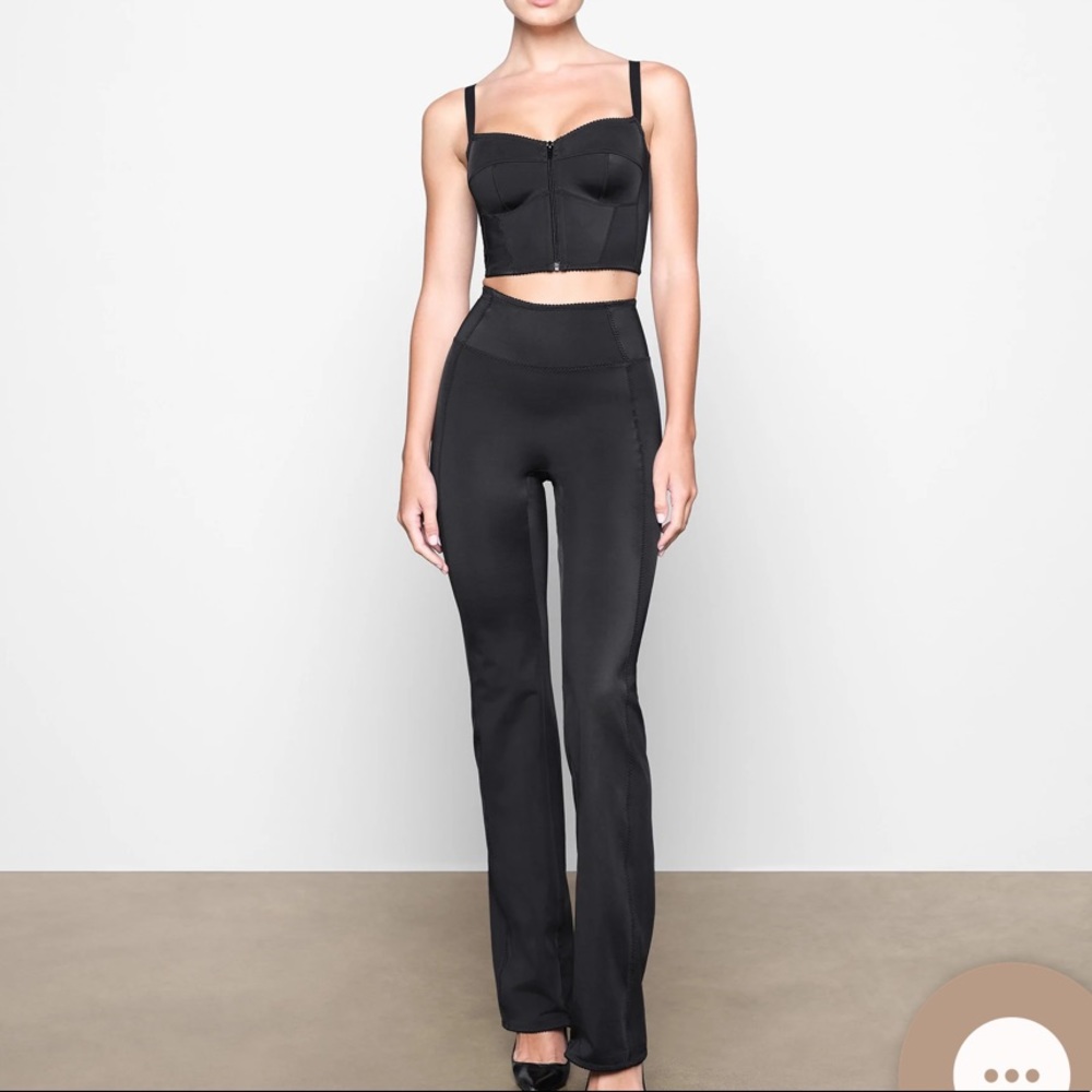 SKIMS GLAM BUSTIER GLAM PANTS SET BLACK